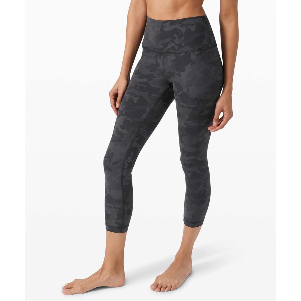 Lululemon Wunder Under Crop High-Rise 23 Full-On Luxtreme 6 Grey Camo Excellent